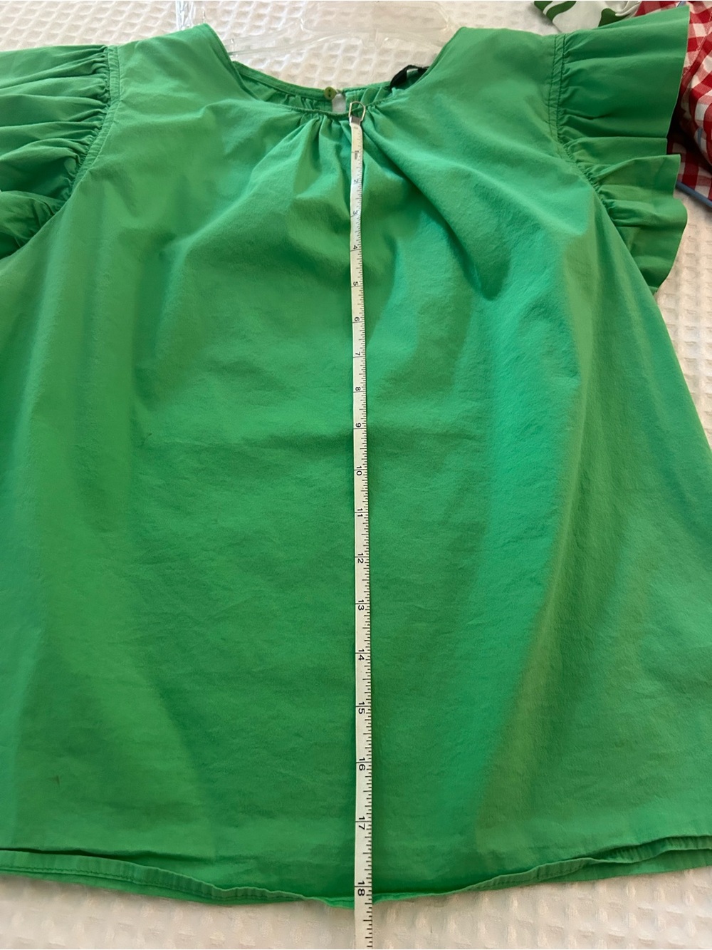 Strut and Bolt Green Ruffle Sleeve Cotton Top - Picture 5 of 5